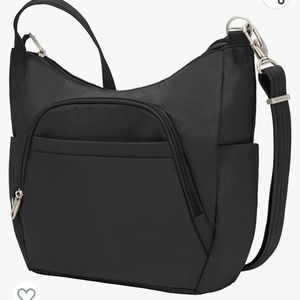 Travelon Anti-Theft Cross-Body Bucket Bag, Black.